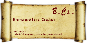 Baranovics Csaba névjegykártya